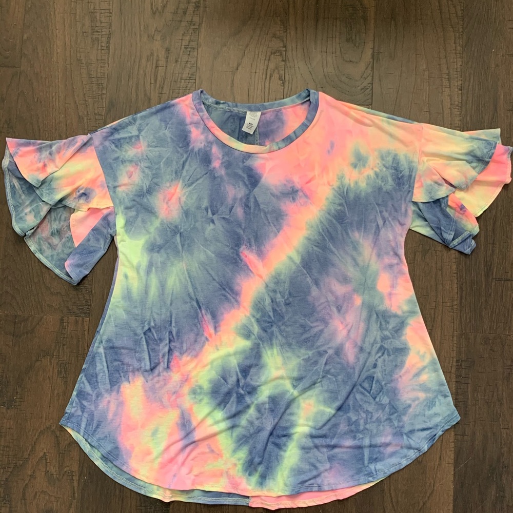 Neon tie-dye top